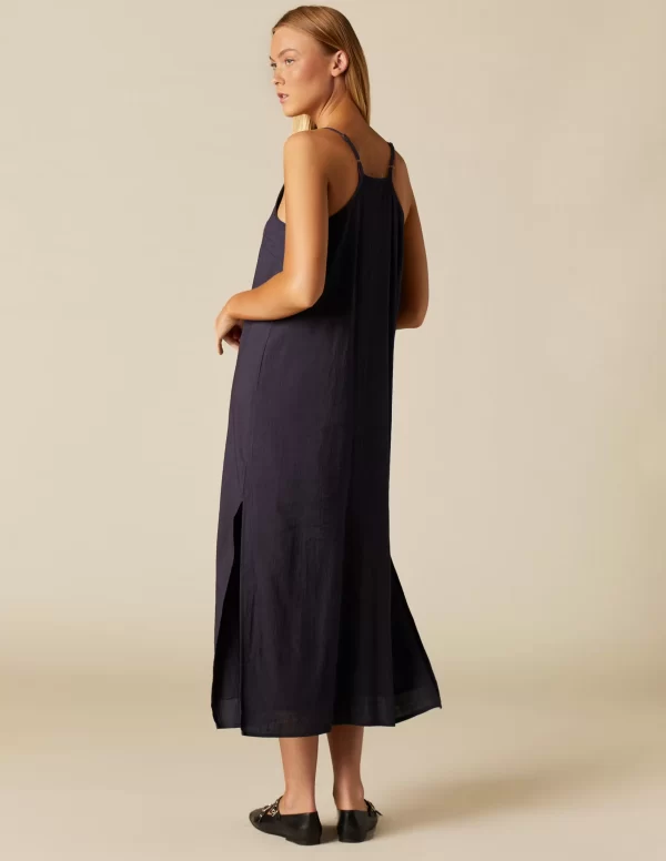 NÍCOLI VESTIDO AZUL TIRANTES BORDADO< Vestidos