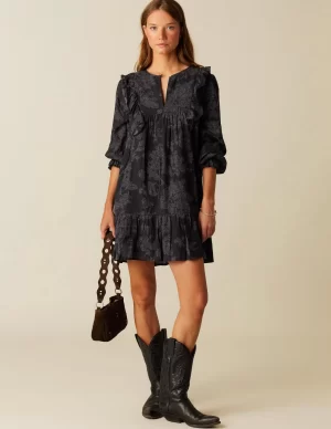 NÍCOLI VESTIDO CONTRASTE ANTRACITA< Vestidos