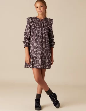 NÍCOLI VESTIDO FLOR INDIA MORA< Vestidos