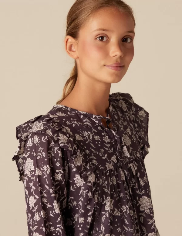 NÍCOLI VESTIDO FLOR INDIA MORA< Vestidos