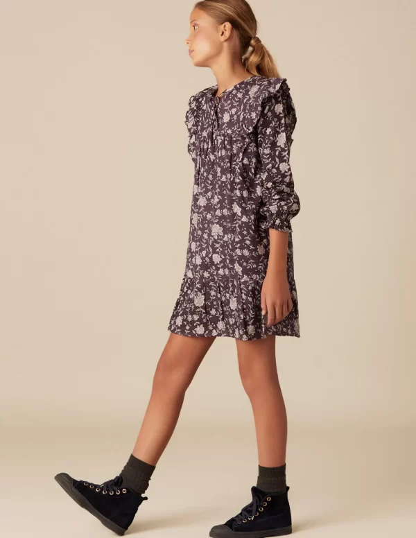 NÍCOLI VESTIDO FLOR INDIA MORA< Vestidos