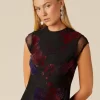 NÍCOLI VESTIDO FLOR TULLE NEGRO< Vestidos