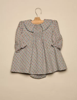 NÍCOLI VESTIDO HOJITAS AZUL< Vestidos