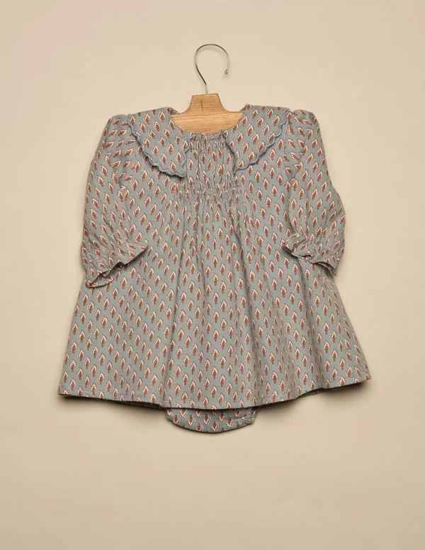 NÍCOLI VESTIDO HOJITAS AZUL< Vestidos